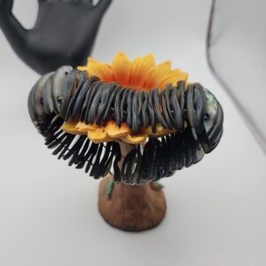 Black Elongated Stretch Puka Shell Bracelet